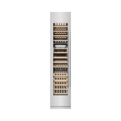 ZLINE 18 in. 9.0 cu. ft. Triple Zone 68 Bottle Left Hinge Column Wine Cooler in Satin Stainless Steel (RCWVL-SN-18)
