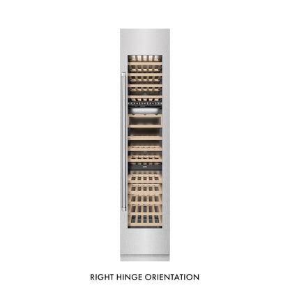 ZLINE 18 in. 9.0 cu. ft. Triple Zone 68 Bottle Right Hinge Column Wine Cooler in Satin Stainless Steel (RCWVR-SN-18)