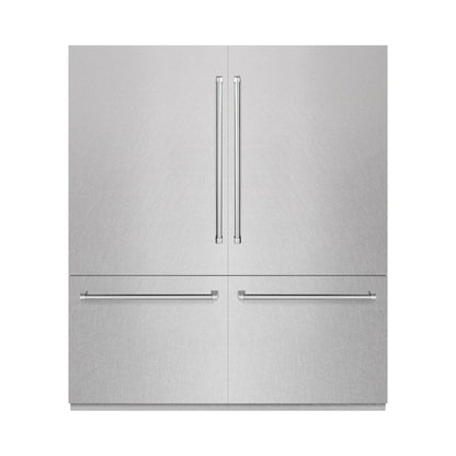 ZLINE 72 in. 39.6 cu. ft. French Door Built-In Bottom Freezer Refrigerator with Water Dispensers and Ice Makers in Satin Stainless Steel (RBIT-SN-72)