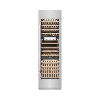 ZLINE 24 in. 12.4 cu. ft. Triple Zone 100 Bottle Column Wine Cooler in Stainless Steel (RCWV-304-24)