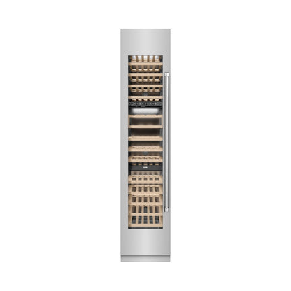 ZLINE 18 in. 9.0 cu. ft. Triple Zone 68 Bottle Left Hinge Column Wine Cooler in Stainless Steel (RCWVL-304-18)
