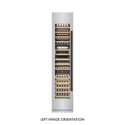 ZLINE Autograph Edition 18 in. 9.0 cu. ft. Triple Zone 68 Bottle Left Hinge Column Wine Cooler in Stainless Steel with Matte Black Accents (RCWVLZ-30418-MB)