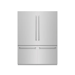 ZLINE 60 in. 32.2 cu. ft. French Door Built-In Bottom Freezer Refrigerator with Water Dispensers and Ice Makers in Stainless Steel with Graphite Gray Interior (GRBIV-304-60)