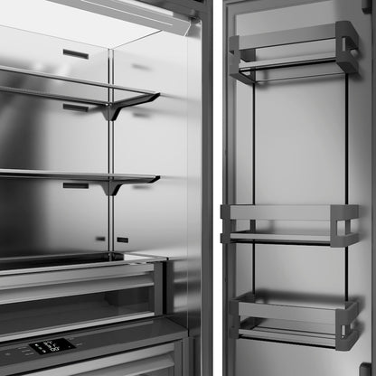 ZLINE 36 in. 19.6 cu. ft. French Door Built-In Bottom Freezer Refrigerator with Water Dispenser and Ice Maker in Stainless Steel with Stainless Steel Interior (SRBIV-304-36)