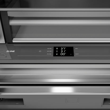 ZLINE 36 in. 19.6 cu. ft. French Door Built-In Bottom Freezer Refrigerator with Water Dispenser and Ice Maker in Stainless Steel with Stainless Steel Interior (SRBIV-304-36)