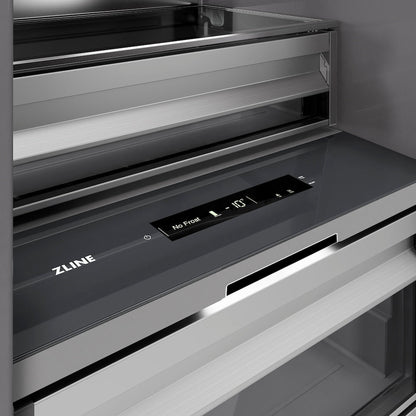 ZLINE 18 in. 8.6 cu. ft. Left Hinge Column Freezer in White Matte with Graphite Gray Interior (RCFVL-WM-18)