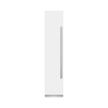 ZLINE 18 in. 8.6 cu. ft. Left Hinge Column Freezer in White Matte with Graphite Gray Interior (RCFVL-WM-18)