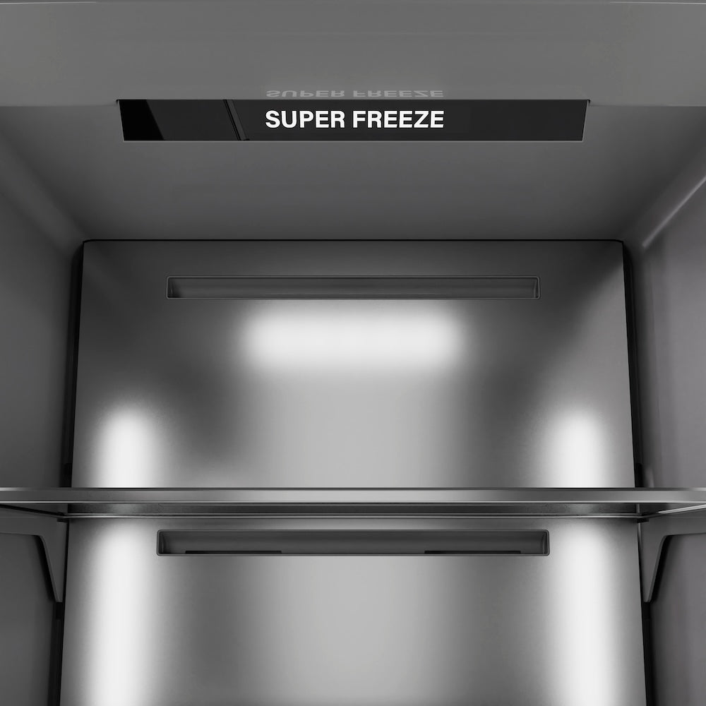 ZLINE Autograph Edition 24 in. 12.4 cu. ft. Column Freezer in White Matte with Graphite Gray Interior and Champagne Bronze Accents (RCFVZ-WM-24-CB)