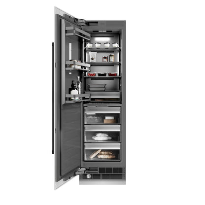 ZLINE Autograph Edition 24 in. 12.4 cu. ft. Column Freezer in White Matte with Graphite Gray Interior and Matte Black Accents (RCFVZ-WM-24-MB)