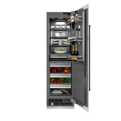 ZLINE Autograph Edition 24 in. 12.5 cu. ft. Column Refrigerator in White Matte with Graphite Gray Interior and Matte Black Accents (RCRVZ-WM-24-MB)