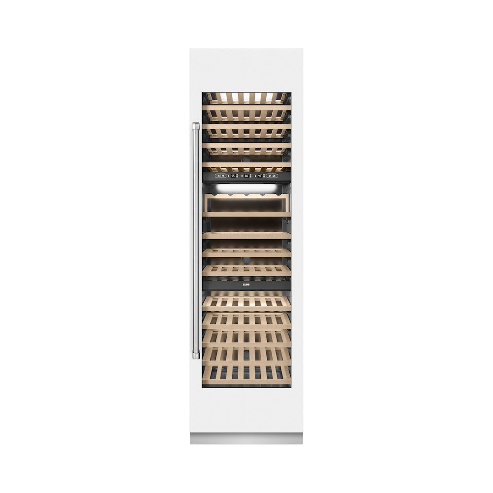 ZLINE 24 in. 12.4 cu. ft. Triple Zone 100 Bottle Column Wine Cooler in White Matte (RCWV-WM-24)