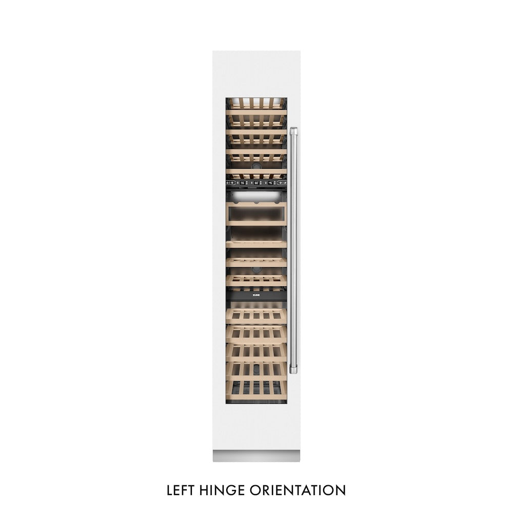 ZLINE 18 in. 9.0 cu. ft. Triple Zone 68 Bottle Left Hinge Column Wine Cooler in White Matte (RCWVL-WM-18)