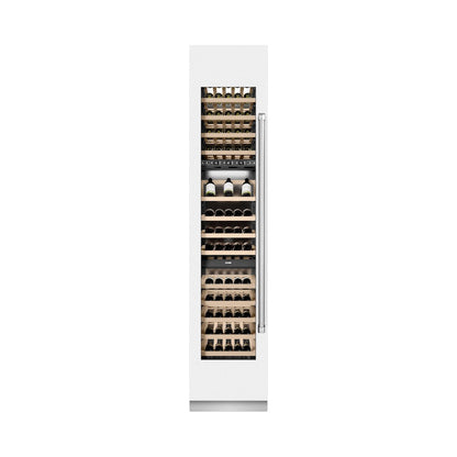 ZLINE 18 in. 9.0 cu. ft. Triple Zone 68 Bottle Left Hinge Column Wine Cooler in White Matte (RCWVL-WM-18)