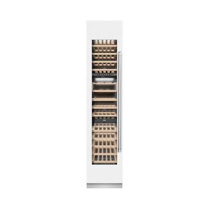 ZLINE 18 in. 9.0 cu. ft. Triple Zone 68 Bottle Left Hinge Column Wine Cooler in White Matte (RCWVL-WM-18)