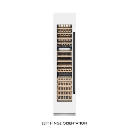 ZLINE Autograph Edition 18 in. 9.0 cu. ft. Triple Zone 68 Bottle Left Hinge Column Wine Cooler in White Matte with Matte Black Accents (RCWVLZ-WM-18-MB)