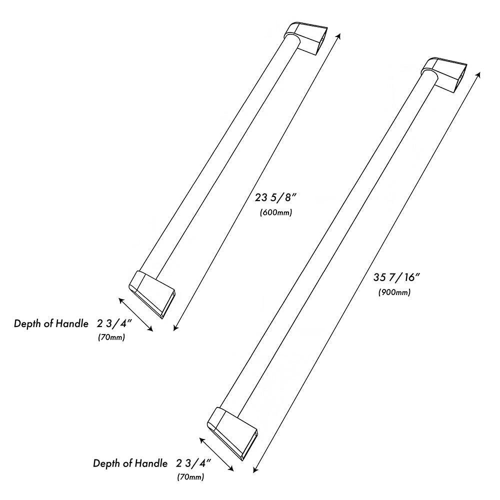 ZLINE Autograph Edition 30 in. Built-In Refrigerator Helix Handles (Set of 2) in Matte Black (RBIVHZ-K-MB-30)