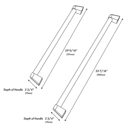 ZLINE 36 in. Built-In Refrigerator Helix Handles (Set of 3) in Black Stainless Steel (RBIVHZ-K-BS-36)