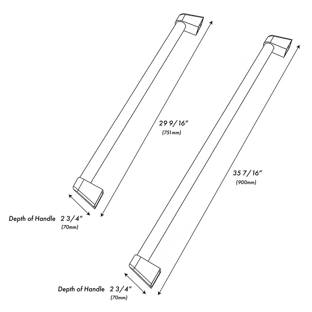 ZLINE Autograph Edition 36 in. Built-In Refrigerator Helix Handles (Set of 3) in Polished Gold (RBIVHZ-K-G-36)