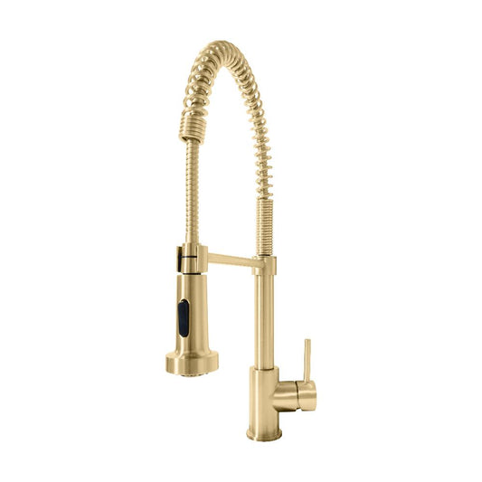 ZLINE Autograph Edition Apollo Pull Down Spring Single Handle Kitchen Faucet in Champagne Bronze (APL-KF-CB)