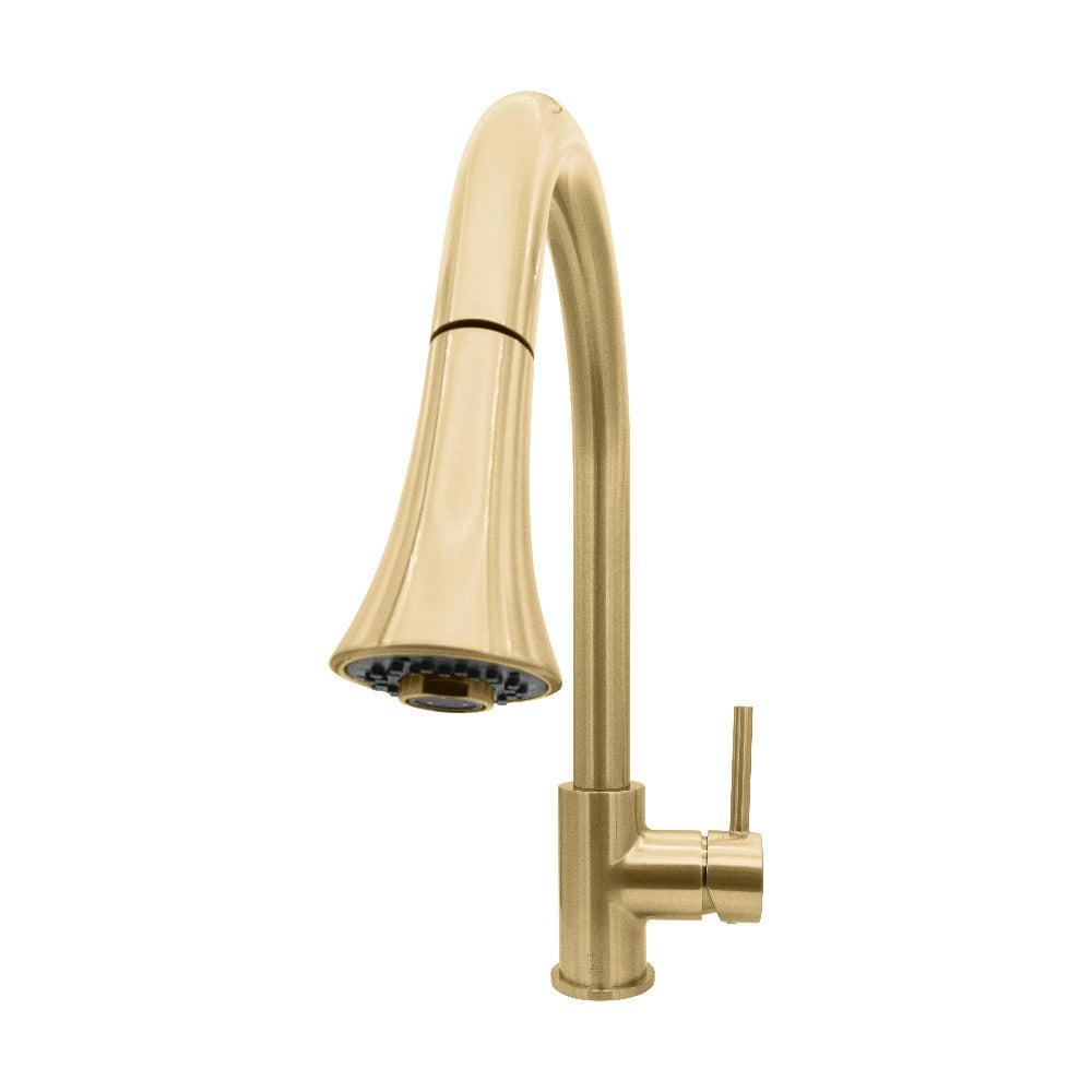 ZLINE Autograph Edition Edison Pull Down Single Handle Kitchen Faucet in Champagne Bronze (EDS-KF-CB)