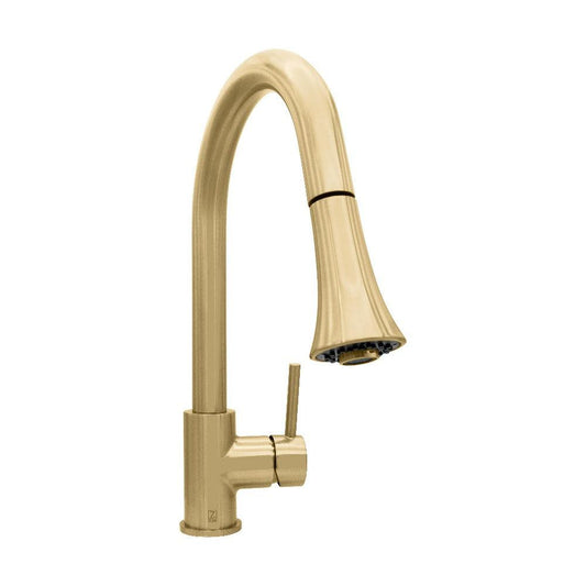 ZLINE Autograph Edition Edison Pull Down Single Handle Kitchen Faucet in Champagne Bronze (EDS-KF-CB)