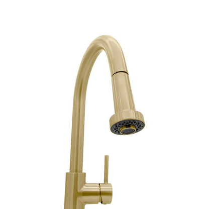 ZLINE Autograph Edition Monet Pull Down Single Handle Kitchen Faucet in Champagne Bronze (MON-KF-CB)
