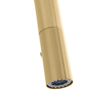 ZLINE Autograph Edition Voltaire Pull Down Single Handle Kitchen Faucet in Champagne Bronze (VLT-KF-CB)