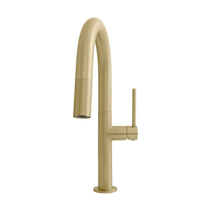 ZLINE Autograph Edition Voltaire Pull Down Single Handle Kitchen Faucet in Champagne Bronze (VLT-KF-CB)
