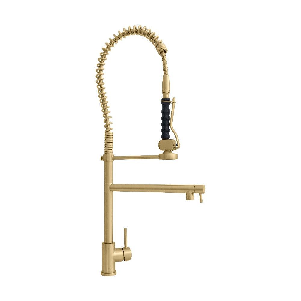 ZLINE Autograph Edition Van Gogh Pull Down Spring Kitchen Faucet with Pot Filler in Champagne Bronze (VNG-KF-CB)
