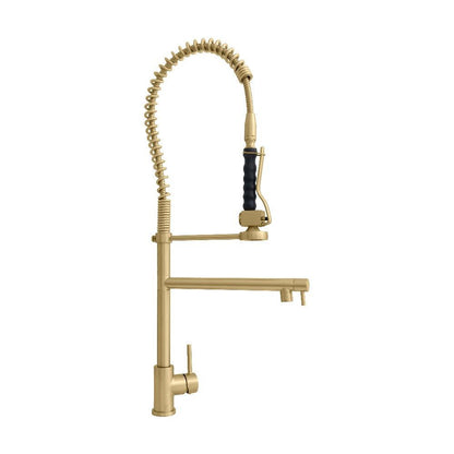 ZLINE Autograph Edition Van Gogh Pull Down Spring Kitchen Faucet with Pot Filler in Champagne Bronze (VNG-KF-CB)