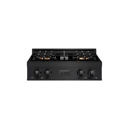 ZLINE 30 in. Classic Gas Rangetop with 4 Burner DuoPro™ Cooktop in Black Stainless Steel (PCRTB-30)