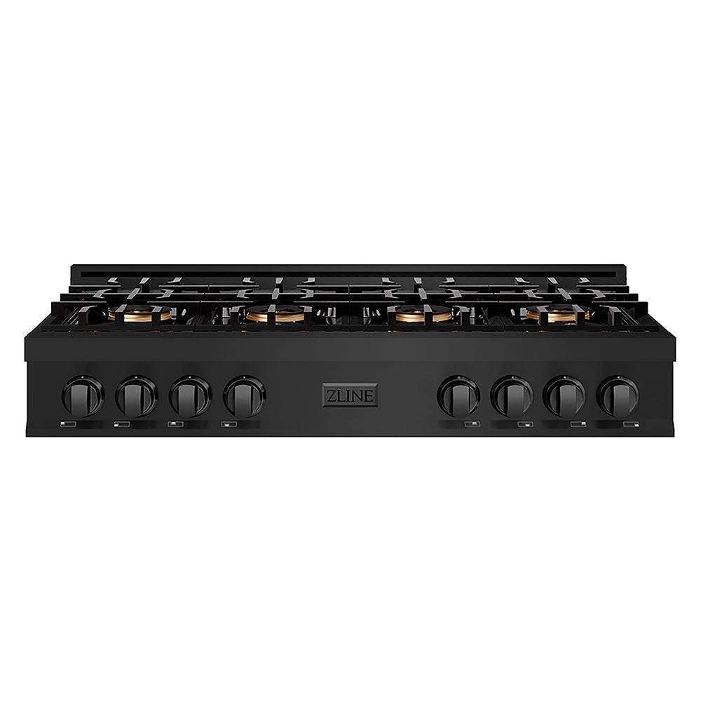 ZLINE 48 in. Classic Gas Rangetop with 8 Burner DuoPro™ Cooktop in Black Stainless Steel (PCRTB-48)
