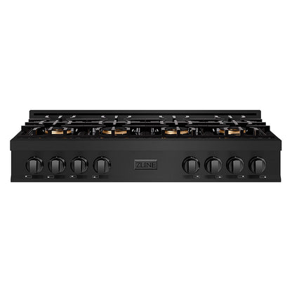 ZLINE 48 in. Classic Gas Rangetop with 8 Burner DuoPro™ Cooktop in Black Stainless Steel (PCRTB-48)