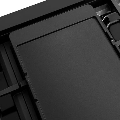 ZLINE Autograph Edition 48 in. Classic Gas Rangetop with 8 Burner DuoPro™ Cooktop in Black Stainless Steel and Polished Gold Accents (PCRTBZ-48-G)