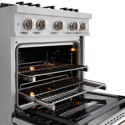 ZLINE 30 in. 4.2 cu. ft. Classic Dual Fuel Range with 4 Burner Gas Cooktop and Electric Convection Oven in Satin Stainless Steel (CDRS-30)