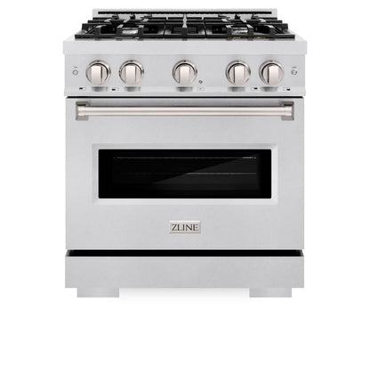 ZLINE 30 in. 4.2 cu. ft. Classic Gas Range with 4 Burner Cooktop and Convection Gas Oven in Satin Stainless Steel (CGRS-30)