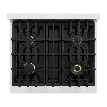 ZLINE 30 in. 4.2 cu. ft. Classic Gas Range with 4 Burner Cooktop and Convection Gas Oven in Satin Stainless Steel (CGRS-30)