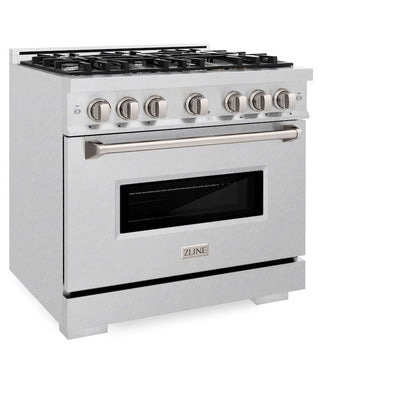 ZLINE 36 in. 5.2 cu. ft. Classic Gas Range with 6 Burner Cooktop and Convection Gas Oven in Satin Stainless Steel (CGRS-36)