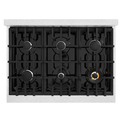 ZLINE 36 in. 5.2 cu. ft. Classic Gas Range with 6 Burner Cooktop and Convection Gas Oven in Satin Stainless Steel (CGRS-36)