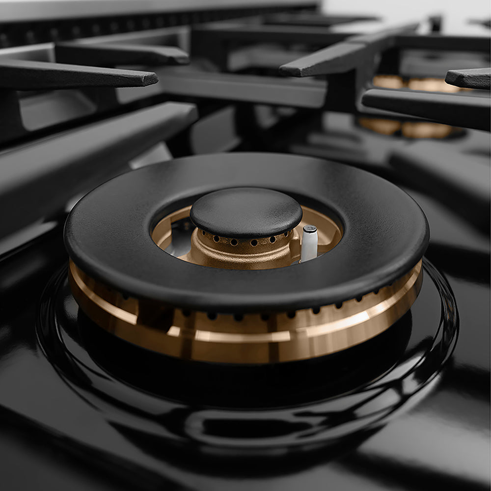 ZLINE Autograph Edition 30 in. Classic Gas Rangetop with 4 Burner DuoPro™ Cooktop in Satin Stainless Steel and Champagne Bronze Accents (PCRTSZ-30-CB)