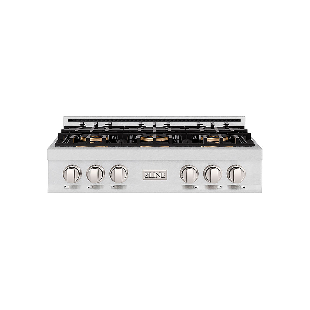 ZLINE 36 in. Classic Gas Rangetop with 6 Burner DuoPro™ Cooktop in Satin Stainless Steel (PCRTS-36)