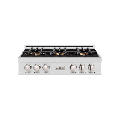 ZLINE 36 in. Classic Gas Rangetop with 6 Burner DuoPro™ Cooktop in Satin Stainless Steel (PCRTS-36)