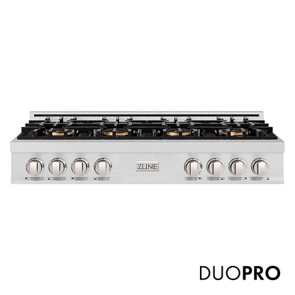 ZLINE 48 in. Classic Gas Rangetop with 8 Burner DuoPro™ Cooktop in Satin Stainless Steel (PCRTS-48)