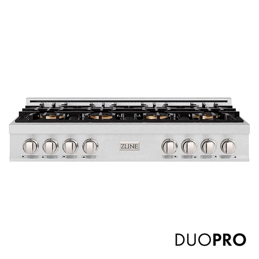 ZLINE 48 in. Classic Gas Rangetop with 8 Burner DuoPro™ Cooktop in Satin Stainless Steel (PCRTS-48)