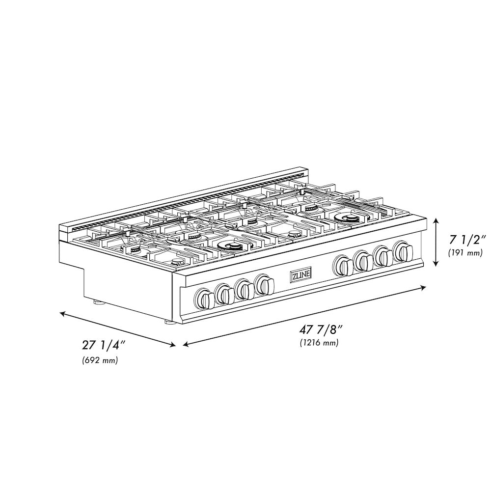 48 inch gas rangetop