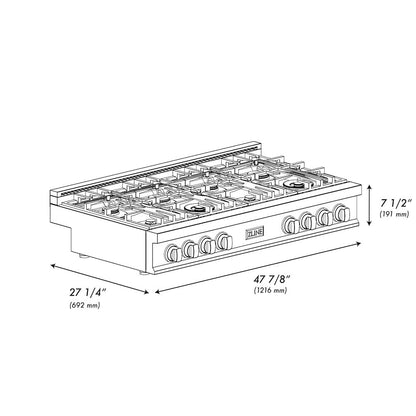 48 inch gas rangetop