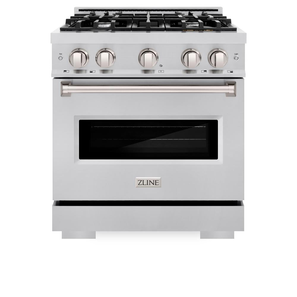 ZLINE 30 in. 4.2 cu. ft. Classic Gas Range with 4 Burner Cooktop and Convection Gas Oven in Stainless Steel (CGR30)
