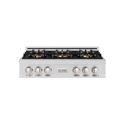 ZLINE 36 in. Classic Gas Rangetop with 6 Burner DuoPro™ Cooktop in Stainless Steel (PCRT36)