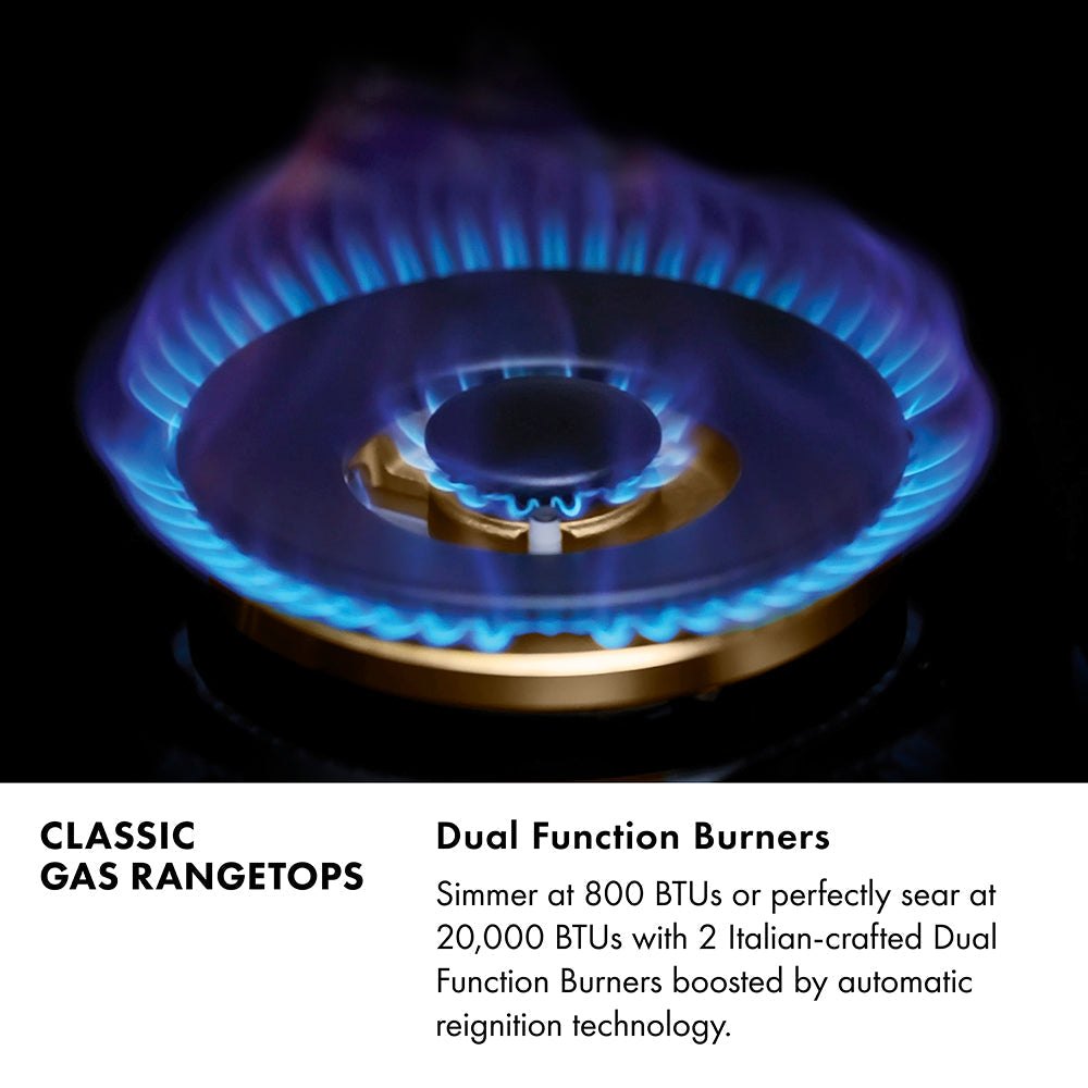 ZLINE Autograph Edition 48 in. Classic Gas Rangetop with 8 Burners and Porcelain Cooktop in Stainless Steel with Polished Gold Accents (RTZ-48-G)