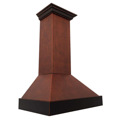 ZLINE 48 in. Ducted Vent Designer Series Wall Mount Range Hood in Hand-Hammered Copper and Oil-Rubbed Bronze (655-HBXXX-48)